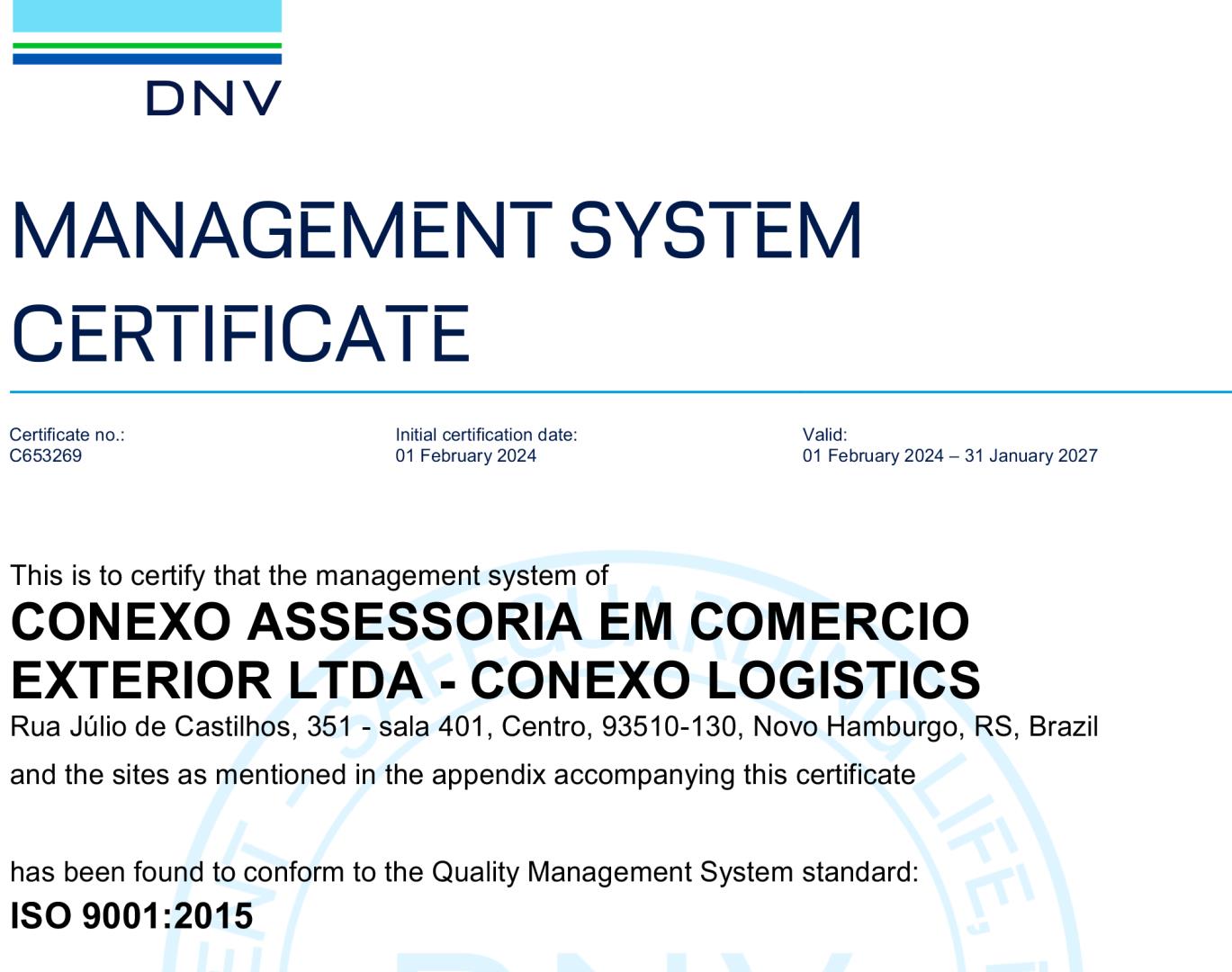 Compromisso com a Qualidade: Conexo Logistics Revalida Certificação ISO 9001:2015